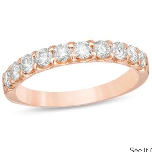 7/8 CT. T.W. Diamond Wedding Band 10k Rose Gold